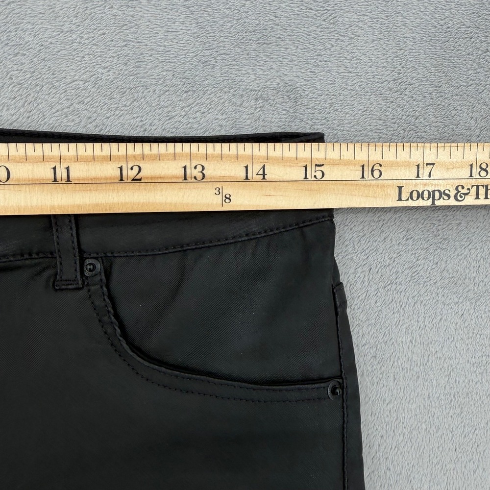 H&M &Denim Curvy Jeggings Women's Size 12 Ultra High Waist Coated Black Ankle - Picture 14 of 14